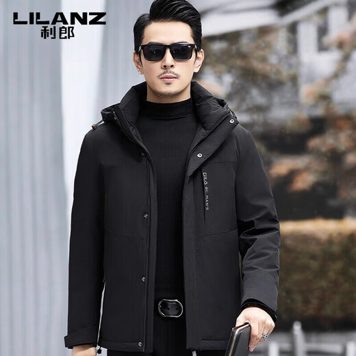 LILANZ Men's Winter Down Jacket Outdoor Short Style Young and Middle-aged Casual Windproof White Duck Down Warm Men's Jacket Gray M 170
