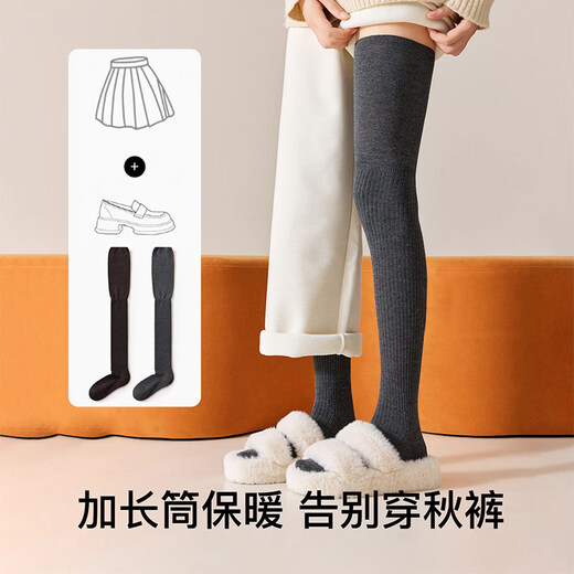 European Love Bird New Product Wool Over-the-Knee Socks Women's Autumn and Winter Long Socks Warm and Thickened Pile Socks Gray Slimming Thighs_Wool Pile Over-the-Knee Socks White 3 Pairs One-size-fits-all Wool Over-the-Knee_Slimming and Warm Add-on Purchase_Priority Delivery