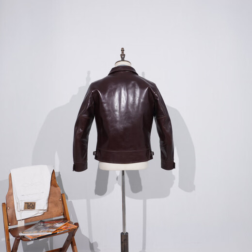 CHEVALPES international first-line brand heavyweight horsehide classic 1930 batik horsehide leather jacket men's motorcycle short retro slim leather beeswax horsehide TWC716 S