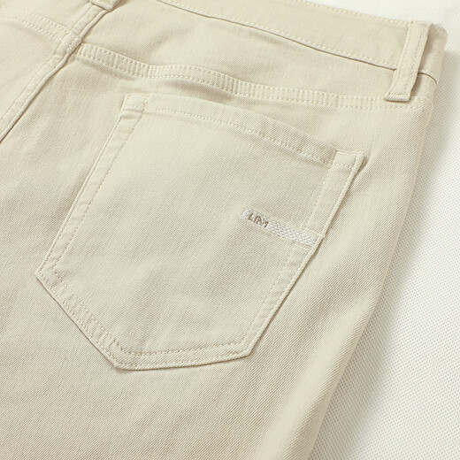 Lilang Light Fashion Men's Pants Tencel Lyocell Jeans Men's Skin Friendly Stretch Commuting Casual Small Foot Nine-Point Pants Beige (02101) 31 (165/78A)