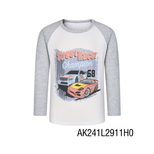 AIMER KIDS AIMER Children's Antibacterial Home Clothing Boys and Girls Pullover Long Sleeve Pajamas/Long Pajama Pants Tops - Street Racing 140 (55-70Jin Jin is equal to 0.5kg)