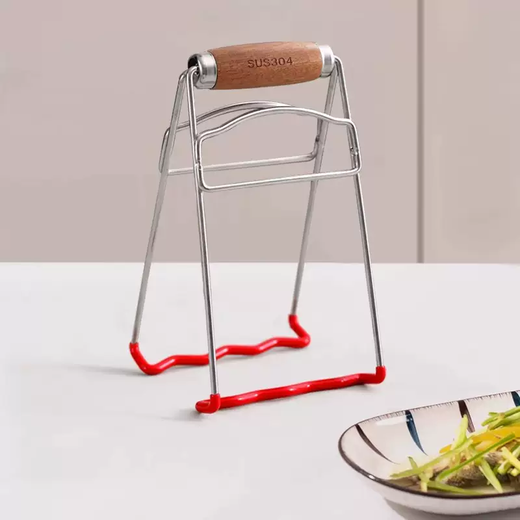 Yusenyi high-end 304 stainless steel anti-scalding bowl clips, silicone anti-slip vegetable trays, new tray clips, steamer steamer clips, 304 stainless steel anti-scalding clips (silicone anti-slip edging)