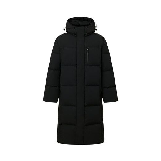 POLOWALK Men's Down Jacket 2025 Winter New Product 90 Duck Down Simple Hooded Long Down Jacket Dark Navy Filled Down Approximately 280g~392.7g M 170/M