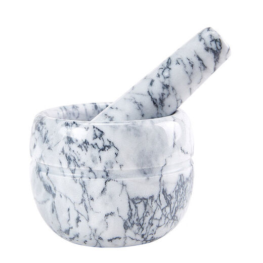 Hechen Home Furnishing Home Creative Garlic Pounder Stone Mortar Marble Garlic Jar Grinder Household Manual Garlic Pounding Jar Garlic Masher Small Garlic Press White Jade