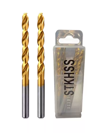 SUSHSSSTKHSS straight shank titanium-plated twist drill bit boxed M42 high cobalt stainless steel special high hardness perforated steel plate straight shank drill bit 6.7mm