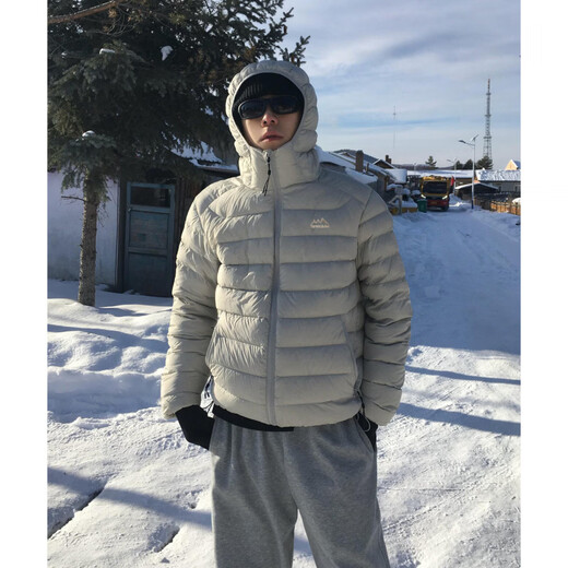 Dylan Harper Beige Light Thin Rib Down Cotton Jacket Men's Winter Coldproof Jacket Cleanfit Short Cotton Jacket Beige Gray Upgrade S 80-100Jin Jin is equal to 0.5 kg
