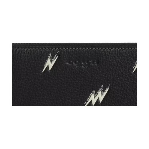 COACH Lightning Bolt Print Leather Wallet Men's Black Black 1 Black 2