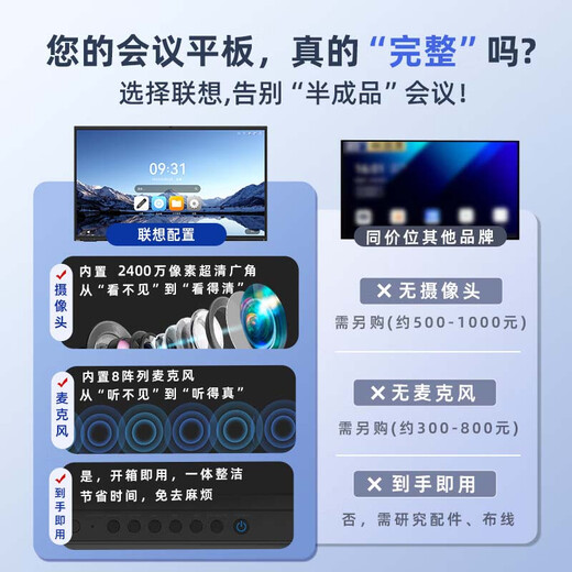 Lenovo 75-inch conference tablet all-in-one touch screen conference display electronic whiteboard teaching office conference large screen touch screen/E75DPH0