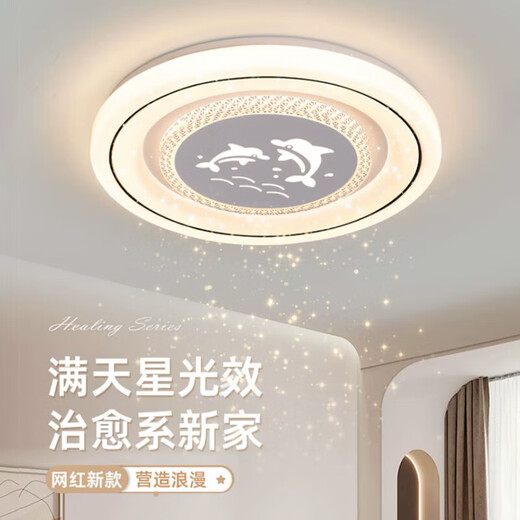Bedroom lamp ceiling lamp modern simple led master bedroom lamp 2025 new internet celebrity hot style restaurant room lamp love 40cm-three-color light-36 watts