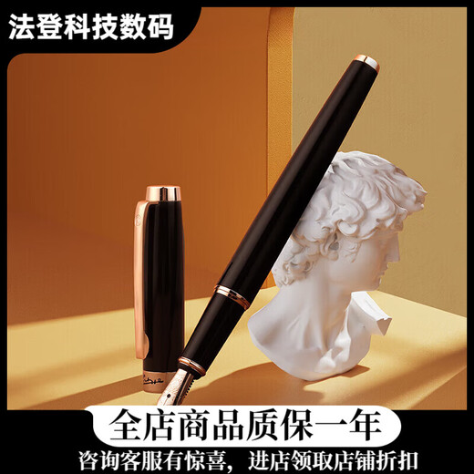 Picasso (PICASSO) T719 pluma estilográfica oficina de negocios cumpleaños regalo escolar masculino y femenino oficina para adultos estudiante caligrafía especial clip de oro negro punta brillante x 0,38 mm + 0,5 mm cabezal de doble bolígrafo (con bolsa de tinta