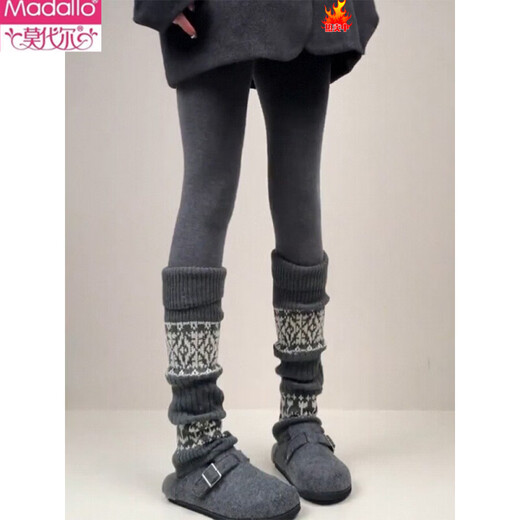 Modal Fair Isle Sock Covers Piles of Socks for Women in Autumn and Winter with Pantyhose Thickened Warm Wool Leg Covers Slimming Girls’ Calf Socks Dark Gray 1 Pair One Size Fair Isle Style/Soft Wool Feel