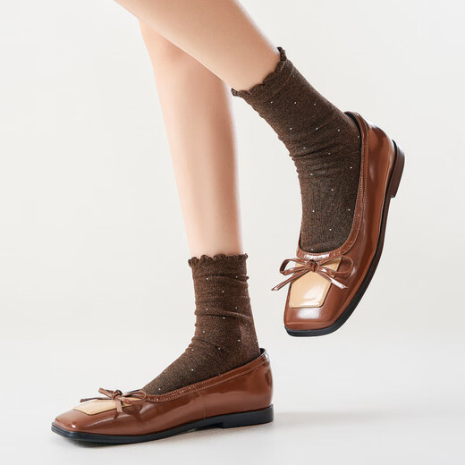 Pami gray lace polka dot socks for women spring and autumn 2025 new mid-calf socks miu series cute pile socks long socks 5 light gray one size fits all (suitable for sizes 36-39)