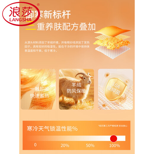 LangSha woolen thermal underwear for women 2026 new style plus velvet winter close-fitting inner layering shirt autumn coat and long johns set top-naked skin-sensitive wool silk + heat storage and warmth + winter inner layering L 95-115Jin Jin is equal to 0.5 kg