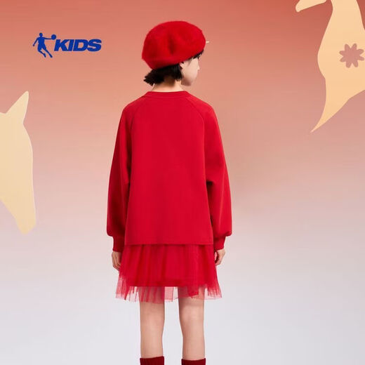 Jordan Children's Dress Older Children's 2026 Spring New Year Style Qiji Red New Year's Eve Dress Zodiac Year TDDSKB261227 Sonic Explosion Red 150