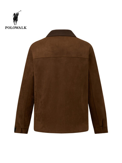 POLOWALK Men's Leather Jacket 2025 Winter New Arrival 90 Goose Down Lapel Retro Workwear Style Leather Jacket Men's Brown Filling Volume Approximately 40g~50.5g M 170/M