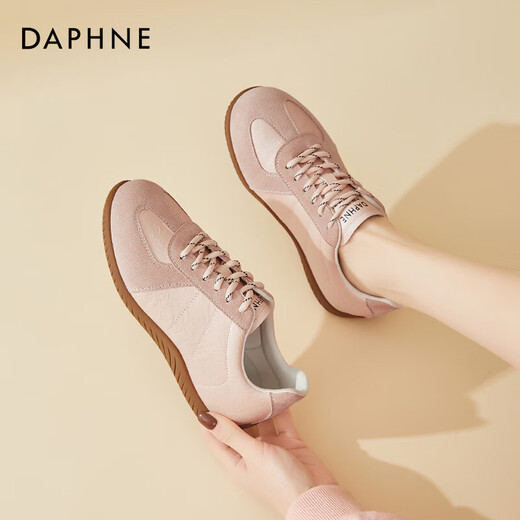 DAPHNE Daphne flat moral training shoes for women 2026 spring new women's shoes versatile soft sole casual shoes pink single layer heel height 3cm 35 (225mm) standard size