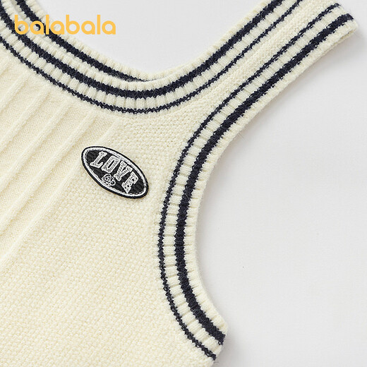 BALABALA Shopping mall same style BALABALA girls' shirt children's long-sleeved 2025 new autumn cool vest two-piece set original white 10101 150