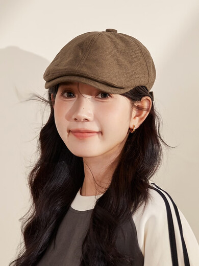 San Rodeo forward hat newsboy hat Japanese style cotton and linen painter hat popular brand all year round reverse newsboy hat men card apricot color one size (55-59cm) adjustable b