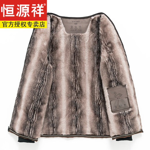 Hengyuanxiang высококачественный мужской пуховик на гусином пуху для сохранения тепла для людей молодого и среднего возраста со съемной внутренней подкладкой из меха норки для преодоления утолщения куртки 82326 темно-серый золотой бархат + гусиный пух 4XL 195 рекомендуется 190-210 Цзинь Цзинь равен 0,5 кг