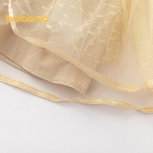 Balabala shopping mall same style children's clothing children's short skirt girls 2026 new spring and autumn mesh A-line skirt coffee color 00455 120