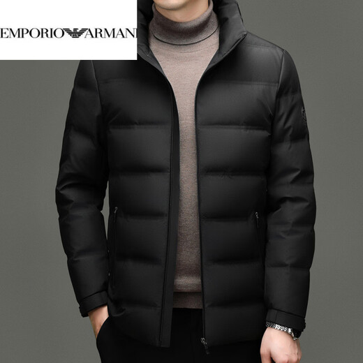 EMPORIO ARMANI Armani Men's Stand Collar Down Jacket Winter Trend Versatile Middle-aged Fashion Simple Warm Jacket 90 White Duck Down Mist Blue XL 180