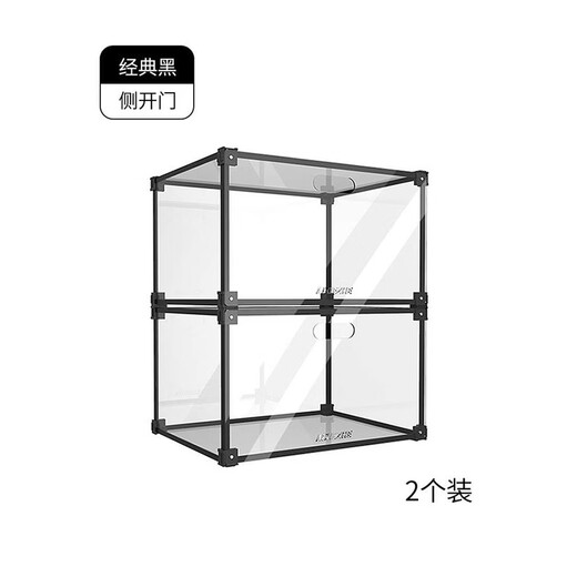 He Jiagong AIXIEZHE Chinese style large capacity transparent acrylic shoe cabinet magnetic side kick-off sneaker display box champagne gold 40 pieces 325x270x190mm