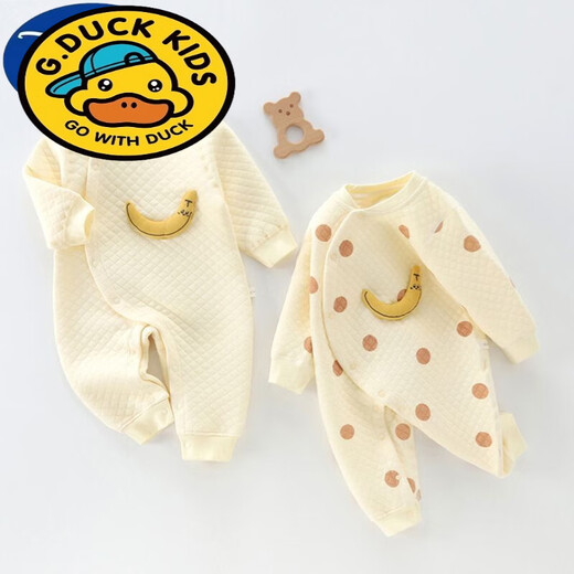 G.duck British style baby jumpsuit spring and autumn pure cotton 100-day cute spring dress gentleman men and women baby 100-day banquet clothes Dazhan Hongtu-partial lapel style (spring and autumn) 80 8-12 months
