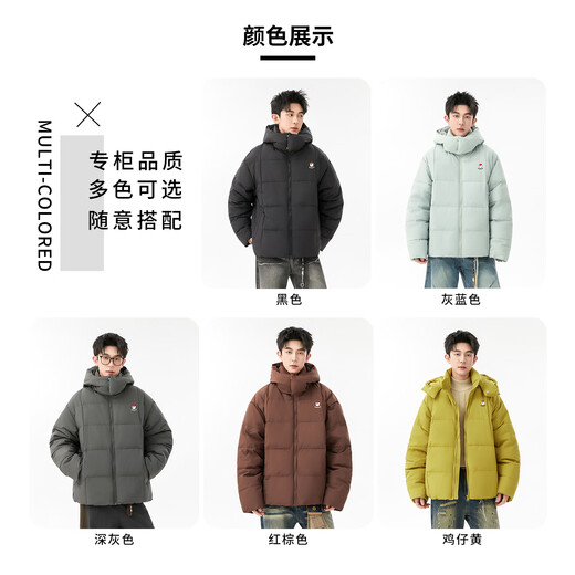ШОКОЛАДНЫЙ it Красный Коричневый Ретро Повседневный универсальный пуховик с капюшоном Мужская зимняя холодная теплая свободная рабочая одежда Серый синий S Рекомендуется 90-105 Jin Jin равен 0,5 кг