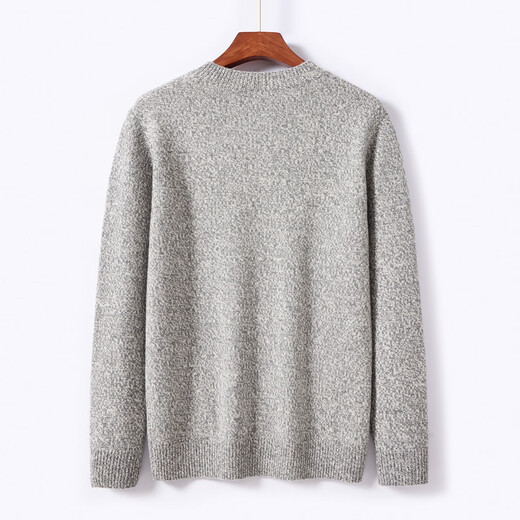 Jinju thickened 100% sheep wool 2026 new winter round neck half placket button casual sweater men's wool sweater jet black 3XL