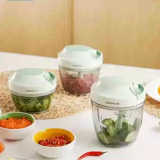 Yusenyile cooking household buckle manual crushing buckle mixer small garlic pepper ginger dumpling stuffing transparent bowl CKS317900ml 5 blades