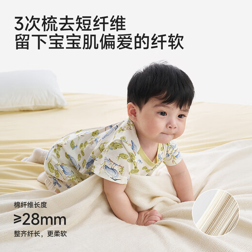 YEEHOO baby home clothes summer short-sleeved one-piece pajamas for newborn boys and girls antibacterial robes 2 pieces