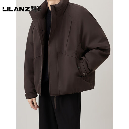 LILANZ official 90 velvet three-dimensional tailoring fashion workwear stand-up collar down jacket men's winter new casual thickened and warm men's clothing, sauce purple, velvet content 90% - flagship model M (71g filled with velvet)