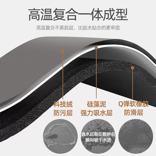 Diatom mud non-slip bathroom floor mat, strong water absorption and quick-drying bathroom floor mat, simple style household bathroom floor mat, straight edge round weave simple bath mat, 50x80cm thick, 6mm, wrapped edge to absorb massive water, upgraded version