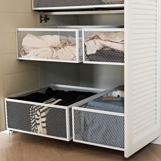 Wing Fantasy Wardrobe Basket Storage Box with Slide Rails, Sizeable Organizing and Storage Tools Cloakroom, Depth 50x Width 20x Height 18cm/With Slide Rail Nano Glue/Default Diamond