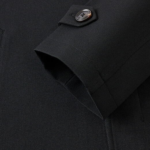 GIOVANNI VALENTINO counter same style 25 autumn and winter new business casual lapel men's mid-length windbreaker black S