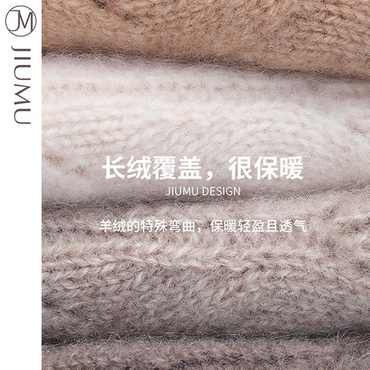 JIUMU Mountain Hat Women's Autumn and Winter Versatile Thickened Warm Wool Granny Hat Knitted Mother Beanie Hat Gift Mocha Brown One Size (56-60cm)