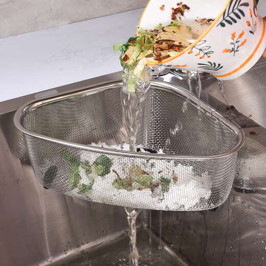 Yusenyi sink kitchen filter washbasin dishwashing sink triangle dry and wet separation household slag separation hanging standing dual-use model recommended