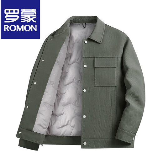 ROMON Легкая роскошная короткая рабочая одежда, пуховик, мужская деловая зимняя куртка с лацканами, теплая мужская куртка на белом утином пуху, черная 3XL