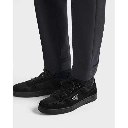 PRADA men's casual shoes, comfortable, wear-resistant, lightweight low-top shoes, low-top lace-up daily commuter sneakers, black 40