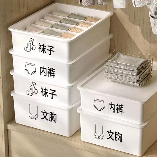 Yusenyi Underwear Storage Box Thickened and Durable for Underwear and Socks Bra Compartment Storage Box Dormitory Storage Magic 3-in-1 Girly Pink (New Design | No Odor) Thickened PP Material 2-piece Set (Underwear Box-Socks