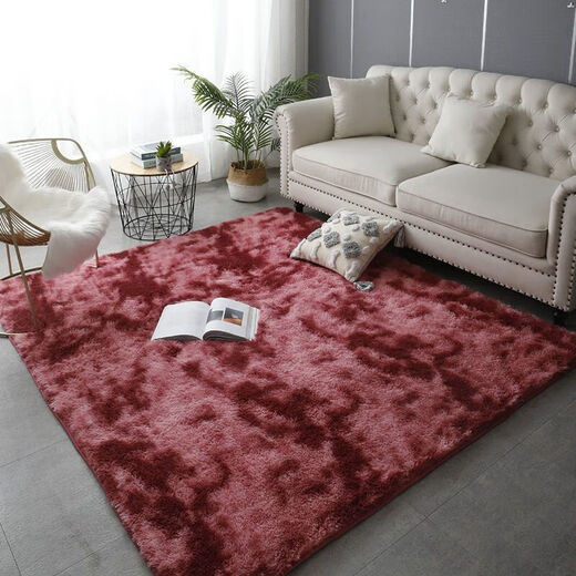 Carpet bedroom living room 2025 new style bedside blanket high-end no-wash wipeable carpet floor mat room coffee table thickened tie-dye water gray 100cm*200cm bedside