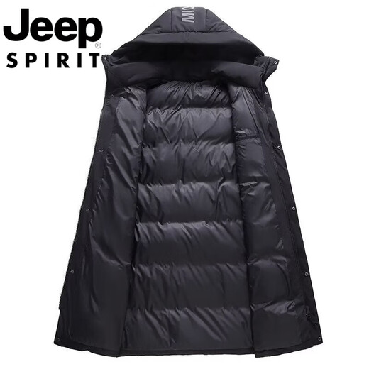 JEEP international brand down jacket men's winter extended version over the knee mid-length white duck down warm and cold-proof jacket RTRR gradient white men's single piece M