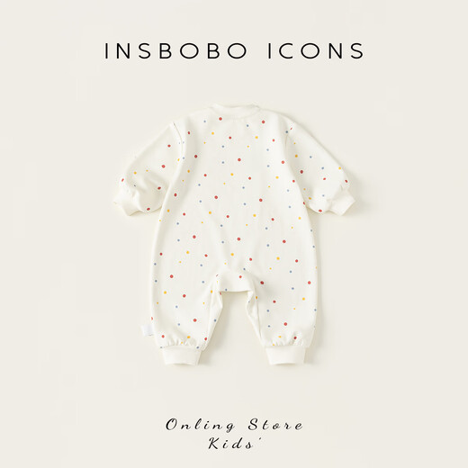 INSBOBO baby clothes 2026 spring new baby jumpsuits for girls, spring and autumn baggy clothes, spring clothes, colorful dots on the bottom 66cm 66