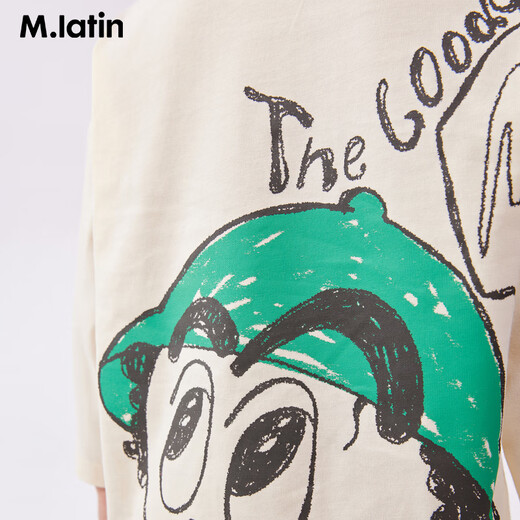 M.Latin M.Latin children's clothing for boys and girls, long-sleeved T-shirts for spring, fun prints, contrast striped bottoming shirts