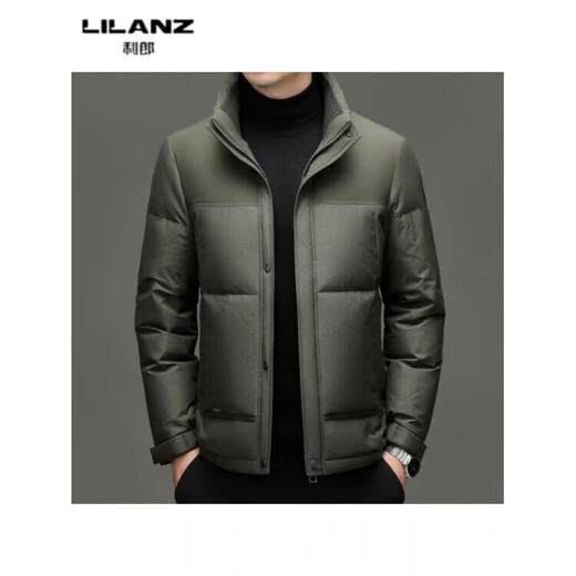 利郎（LILANZ）男士新款立领纯色休闲羽绒服中青年加厚保暖90羽绒服上衣外套 黑色 82593袖子可脱卸 (充绒量97.8克) 14XL (170)