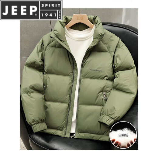 JEEP SPIRIT时尚轻薄羽绒服男士冬季2025新款立领保暖外套流行防寒面包服 灰色 M