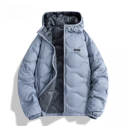 JEEP SPIRIT Thick Down Jacket for Men and Women 2025 New Winter Warm and Coldproof Hooded White Duck Down Jacket Top Men's XW25189 Oxygen Blue 2XL