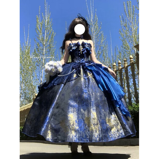 Chongyou lolita flower wedding evening dress female sexy student day adult ceremony annual meeting host princess dress green L