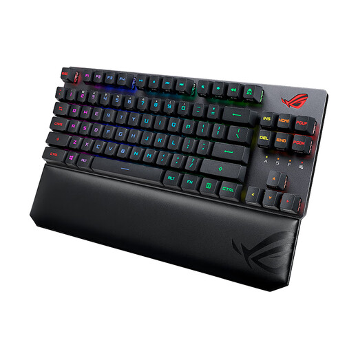 玩家国度ROG 游侠RX TKL ABS版 游戏机械键盘87键盘布局 有线/无线/蓝牙三模 光学触发机械蓝轴 RGB RX光轴