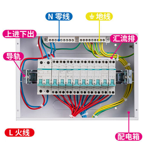 Siemens bus air switch connection strip air switch wiring copper bar 1P+N bus double in and double out circuit 1P15_bit bus (end cover provided)